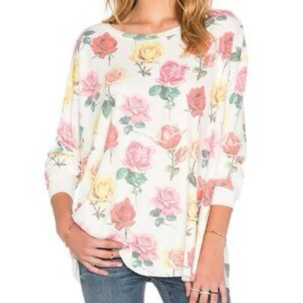 Wildfox Oversized Floral Tee